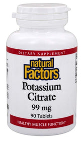 Bottle of Natural Factors Potassium Citrate 99 mg - 90 tablets