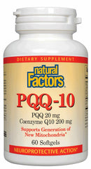 Natural Factors PQQ-10 60 softgels bottle with label