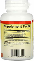 Close-up of phosphatidylserine ingredients on label