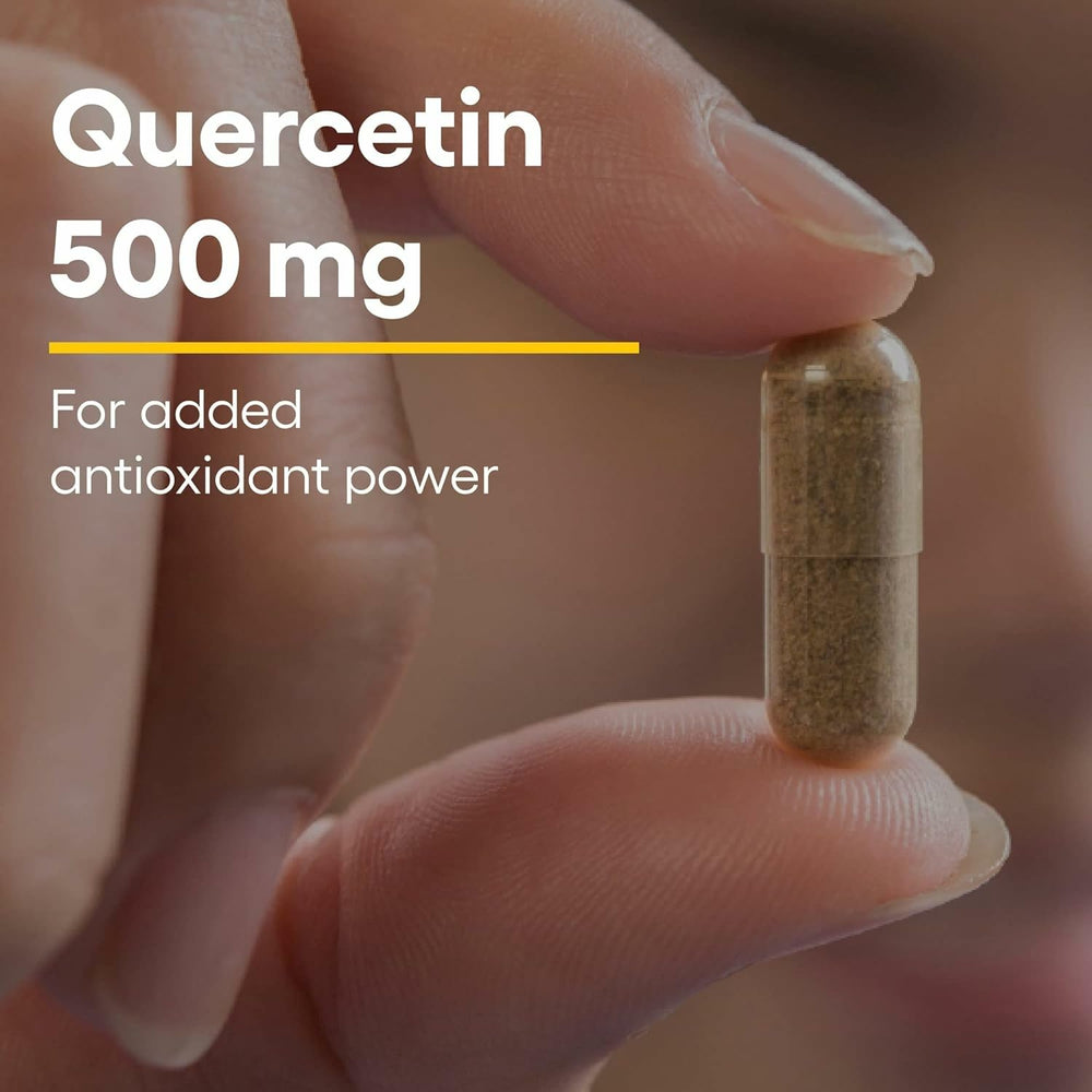 Supplement facts label view for Natural Factors Quercetin