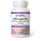 Natural Factors Stress-Relax KSM-66 Ashwagandha 600 mg vegetarian capsules bottle