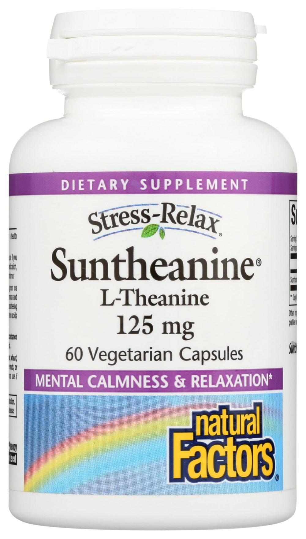 Bottle of Natural Factors Stress-Relax Suntheanine L-Theanine supplement