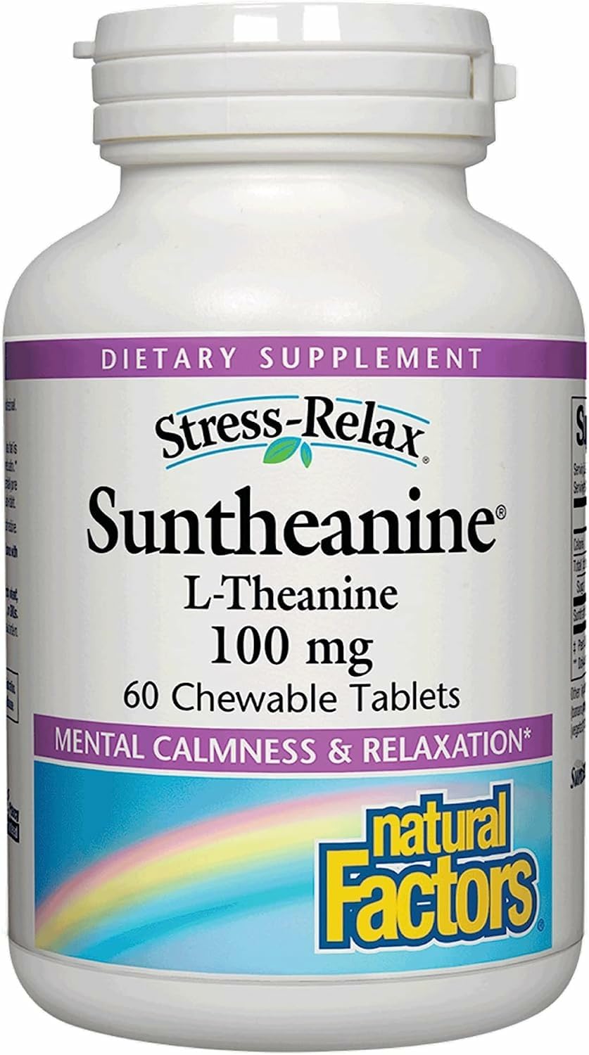 Natural Factors Suntheanine L-Theanine 100 mg chewable tablet – calm outlook