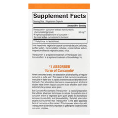 Close-up of Theracurmin capsule showing 60 mg curcumin