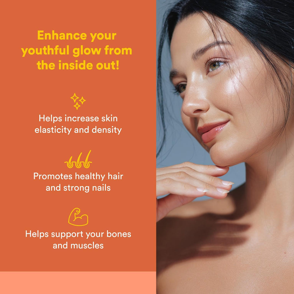 Close-up of 5-collagen blend label on Natural Factors product