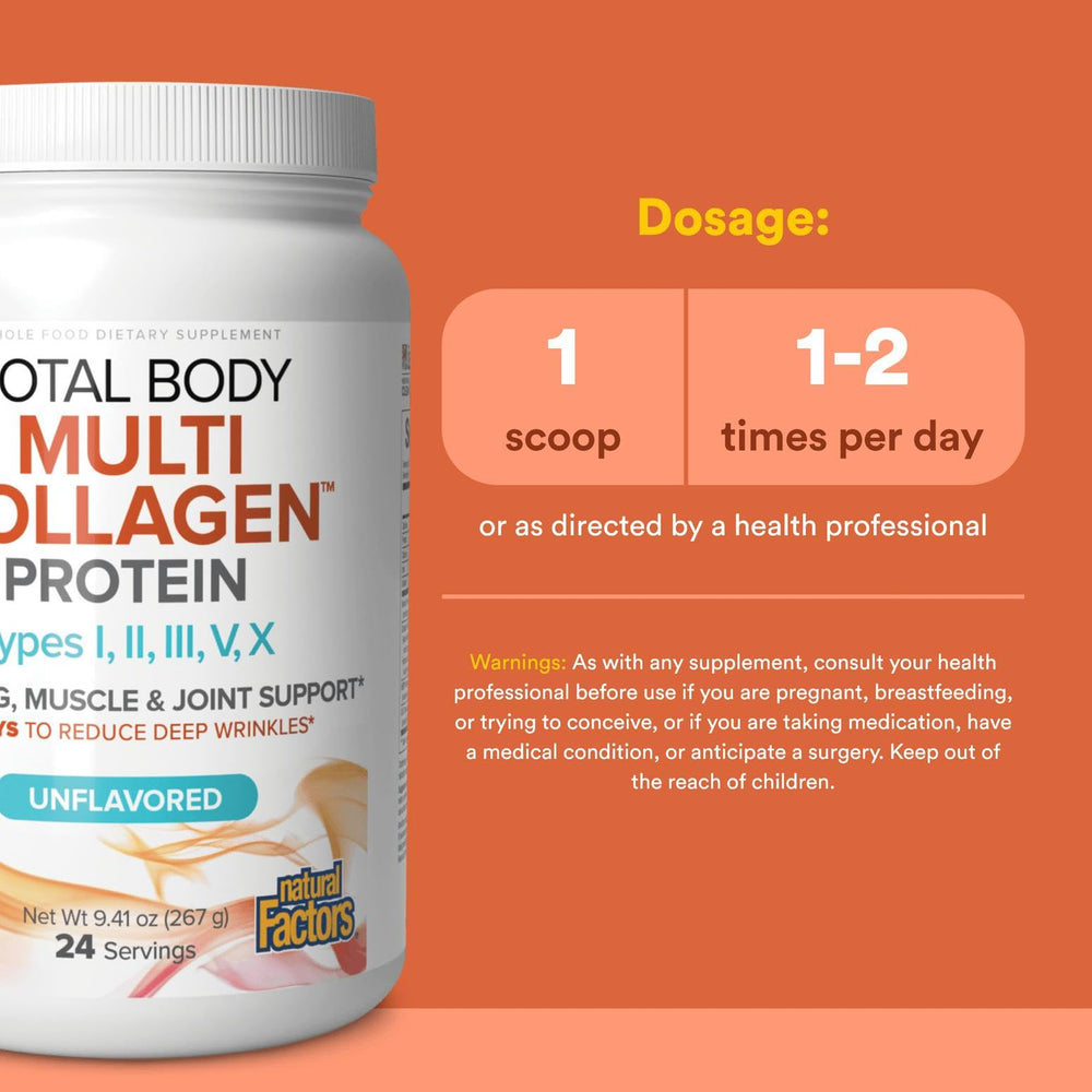 Unflavored collagen powder with scoop