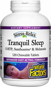 Natural Factors Tranquil Sleep chewable tablets bottle - front view