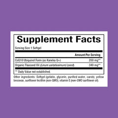 Natural Factors Ubiquinol 200 mg bottle back panel