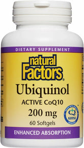 Natural Factors Ubiquinol 200 mg bottle front view