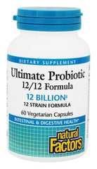 Bottle label of Natural Factors Ultimate Probiotic 12/12 Formula