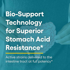 Graphic indicating 10 acid-resistant probiotic strains