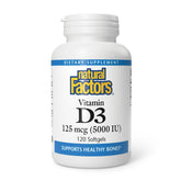 Natural Factors Vitamin D3 5000 IU bottle front label