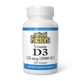 Natural Factors Vitamin D3 5000 IU (125 mcg) softgel bottle