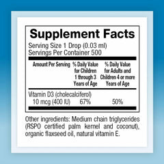 Dropper dispensing Vitamin D3 Drops into a spoon