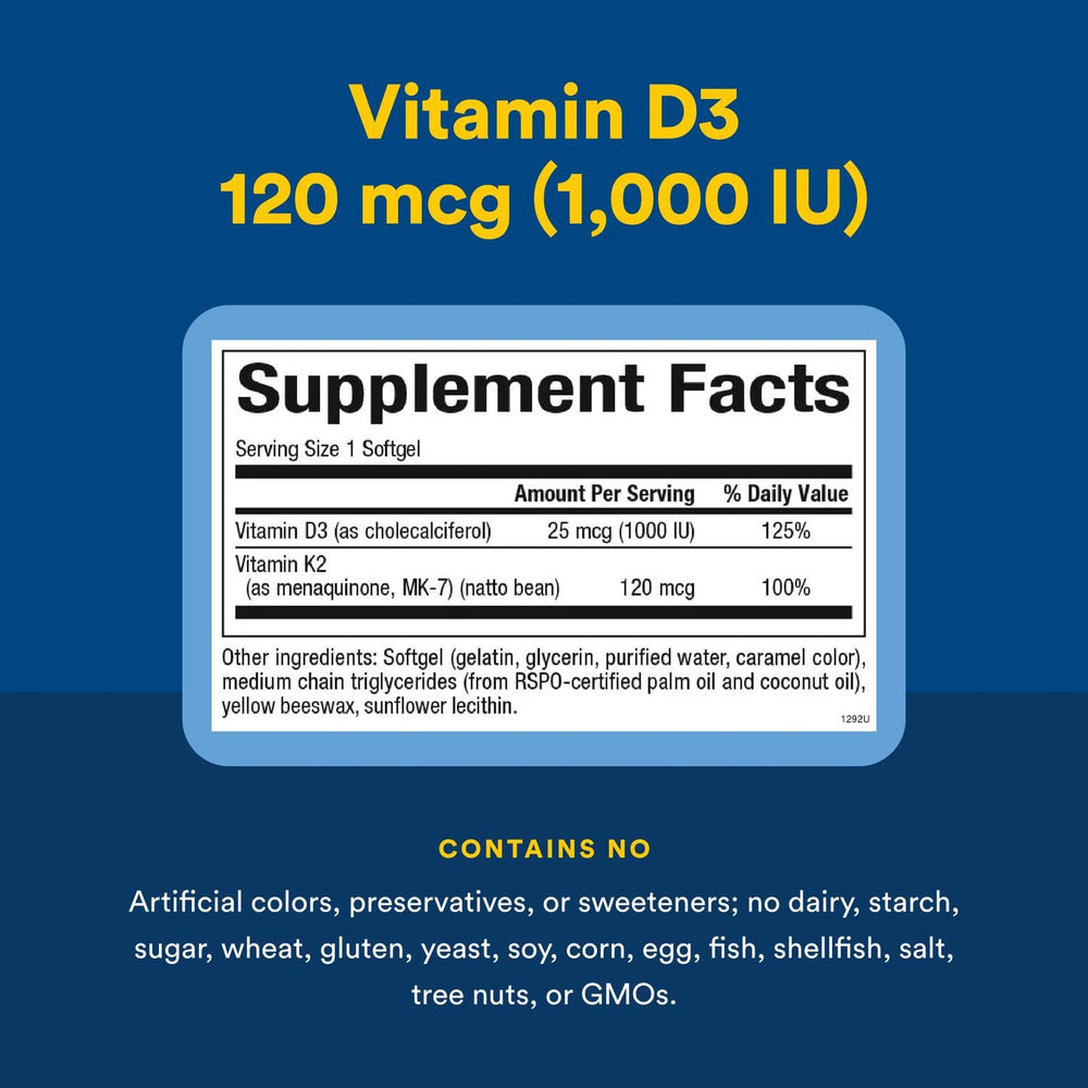 Unopened bottle of Natural Factors Vitamin D3 & K2