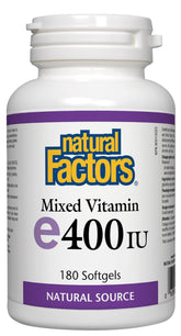 Natural Factors Vitamin E 400 IU softgel bottle