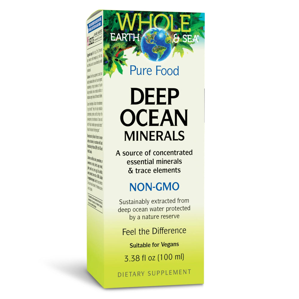 Front view of Natural Factors Whole Earth & Sea Deep Ocean Minerals bottle (3.38 oz)
