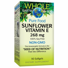 Natural Factors Whole Earth & Sea Vitamin E bottle label