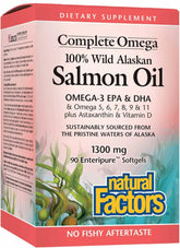 Natural Factors Wild Alaskan Salmon Oil bottle and label
