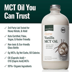 Close-up of the Creamy Vanilla MCT Oil label