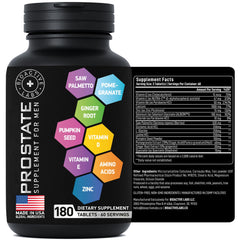 Assorted natural ingredients representing prostate health formula