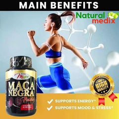 Natural Medix Maca Negra packaging and capsules