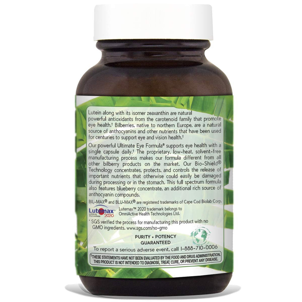 Close-up of Bilberry and Blueberry extract capsules for eye health and clarity