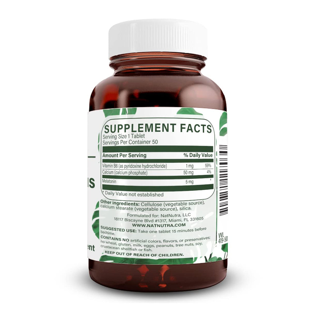 Melatonin 5mg fast-dissolve formula with Vitamin B6 and Calcium