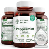 Natural Nutra Peppermint Digestive Enzyme bottle with 100 tablets