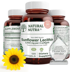 Natural Nutra Sunflower Lecithin 2000 mg softgels bottle