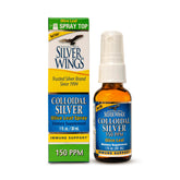 Natural Path Silver Wings Colloidal Silver 150ppm Olive Leaf Immune Support 1oz Spray in amber bottle