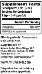 1 oz bottle of Natural Path Silver Wings colloidal silver 500 PPM