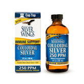 Bottle of Natural Path Silver Wings Colloidal Silver Liquid 8oz in amber glass