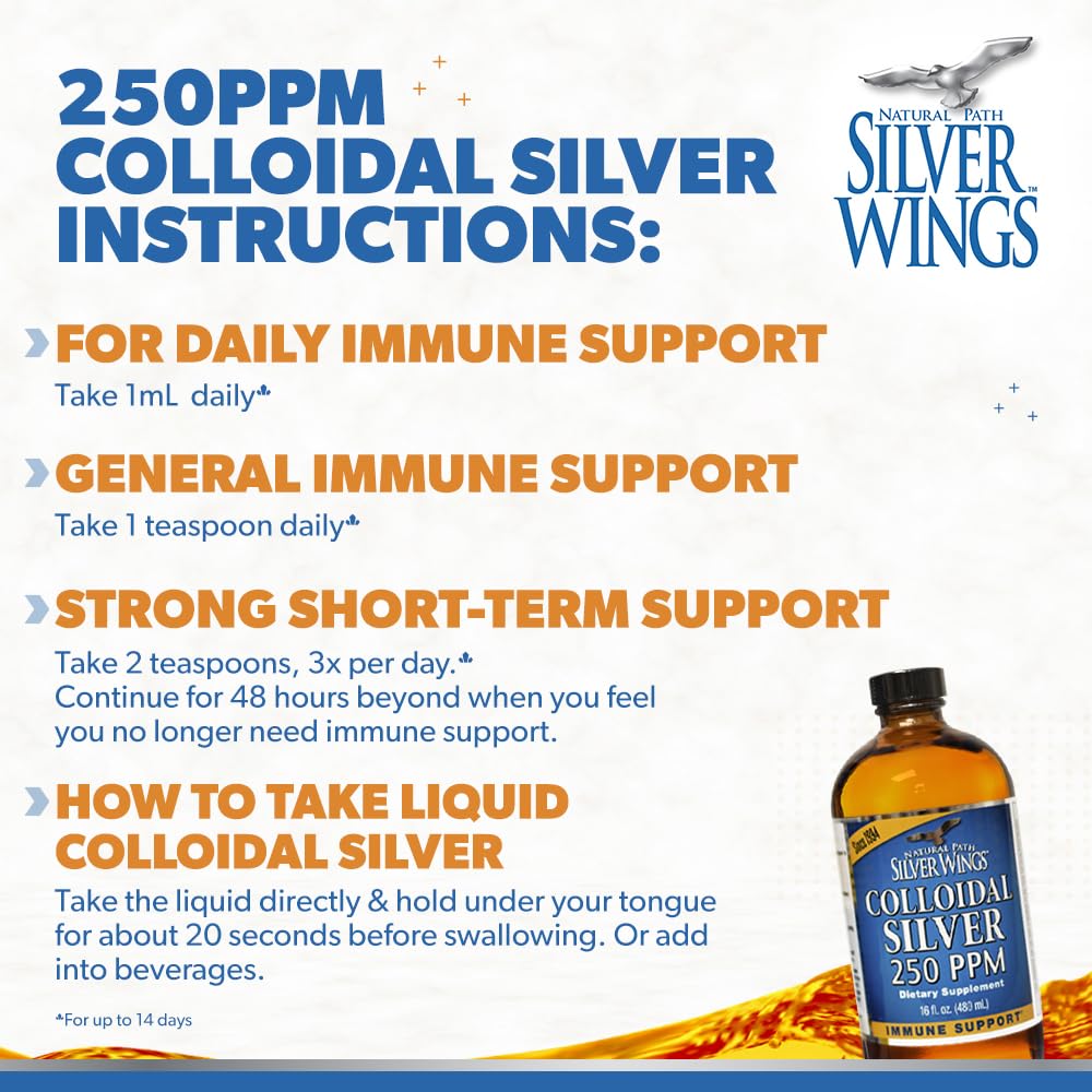 Amber glass bottle with Natural Path Silver Wings label