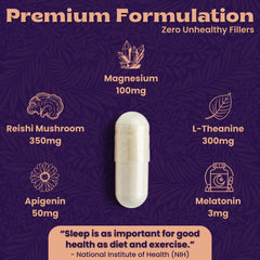 Made in USA label on the sleep supplement bottle