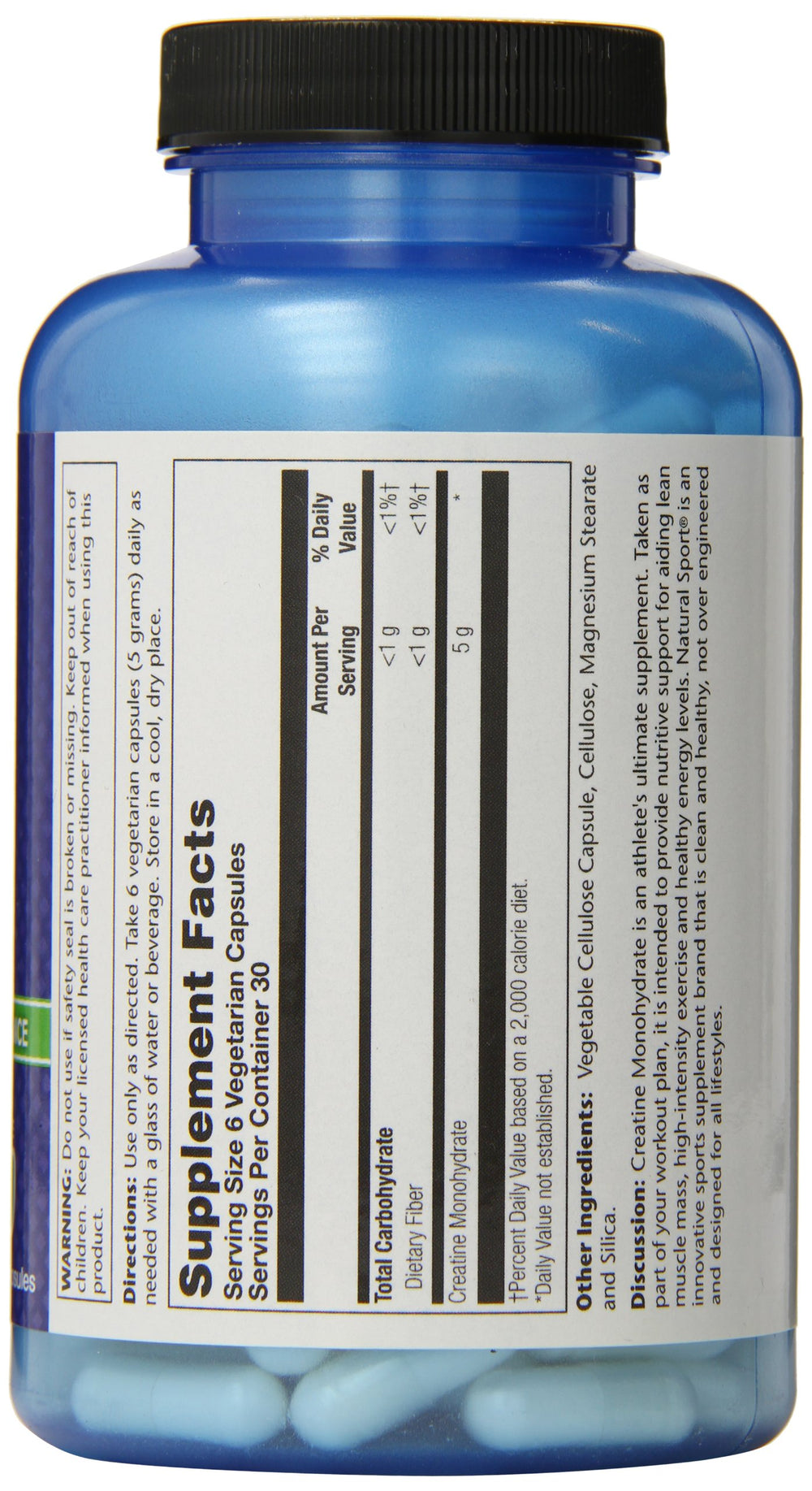 Serving size: 6 VegCaps (5 g Creatine Monohydrate)