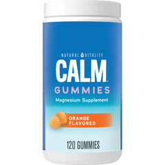Natural Vitality Calm Magnesium Gummies bottle with orange flavor label