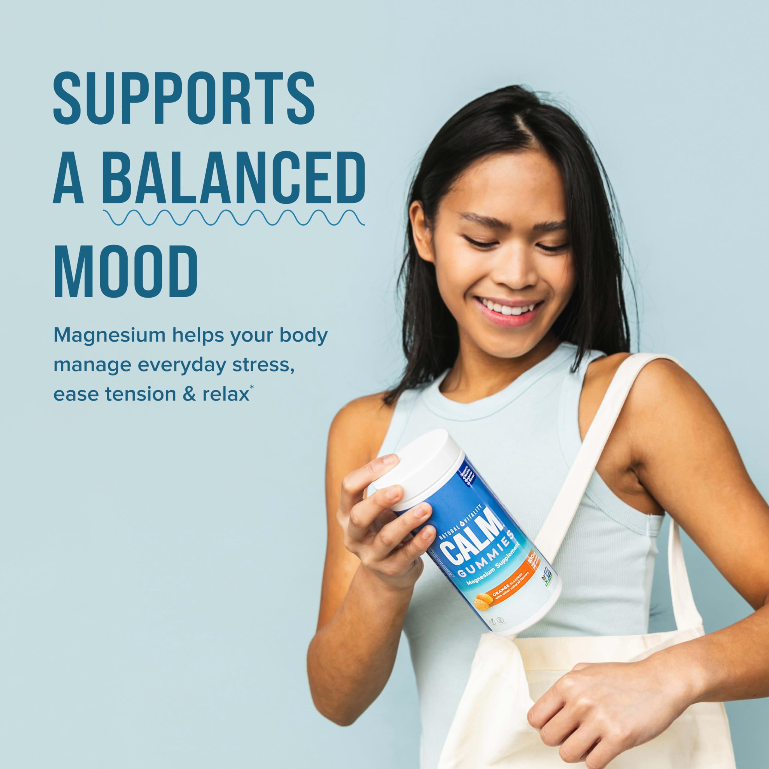 Calm Magnesium Gummies with vibrant orange hue Calm Magnesium Gummies with vibrant orange hue