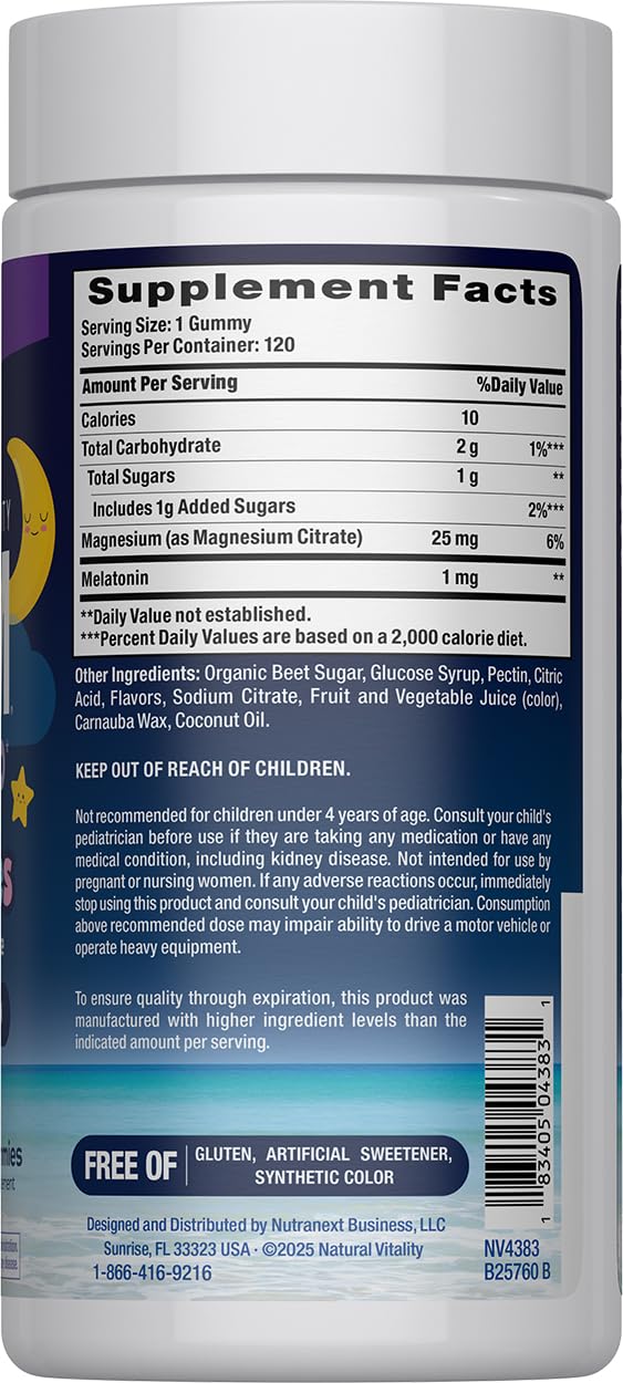 Close-up view of Calm Kids Sleep Magnesium Gummies Berry flavor