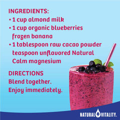 Glass with prepared lemon-flavored Natural Vitality Calm drink