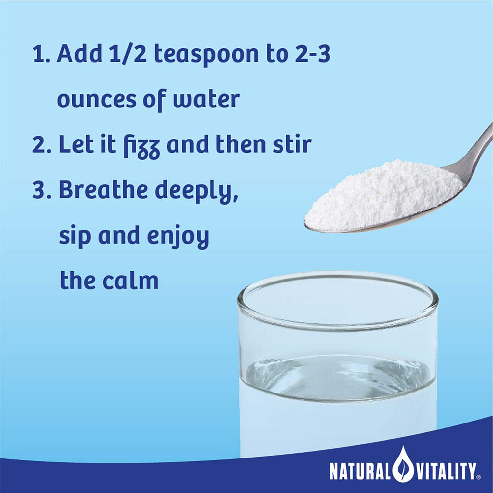 Ingredients panel close-up for Natural Vitality Calm lemon flavor