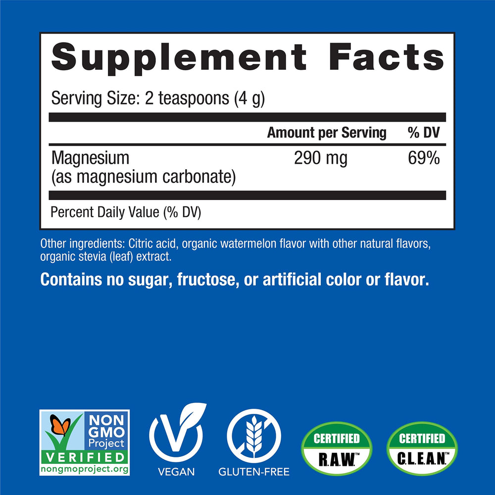 Fizzing watermelon CALM drink in a glass