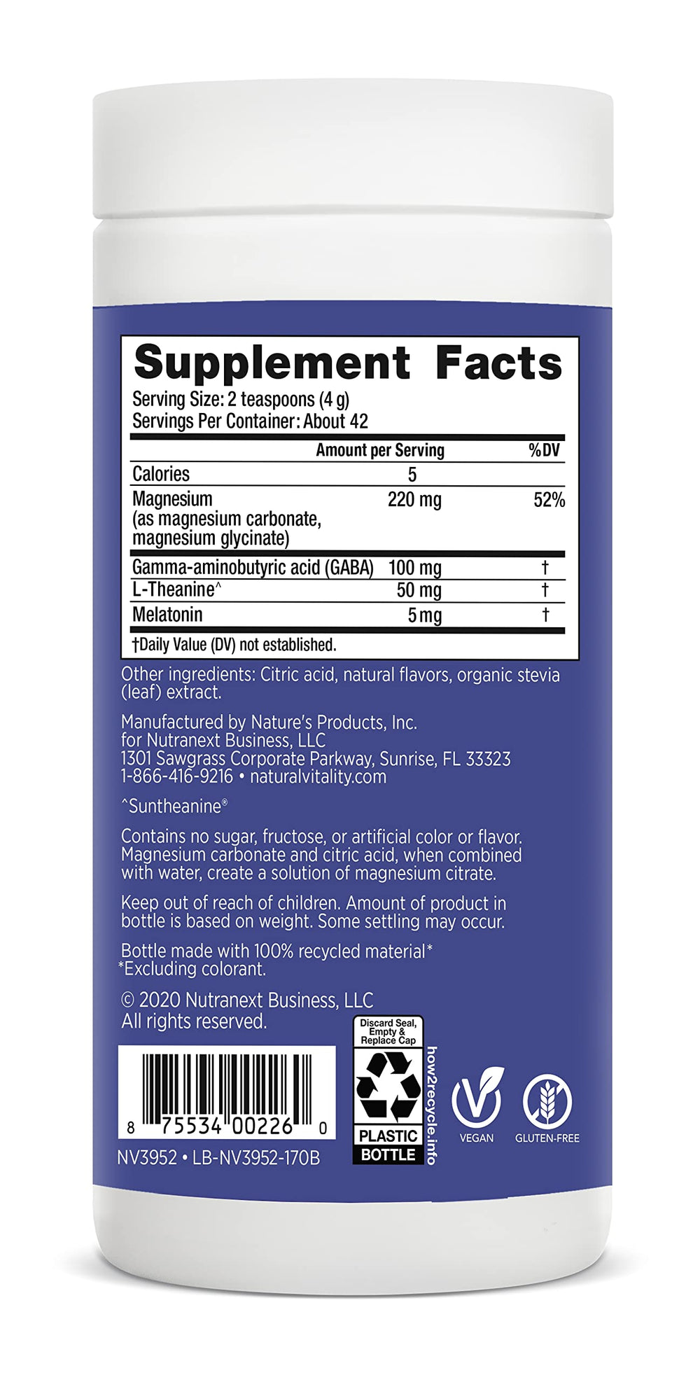 Close-up of Calmful Sleep Mixed Berry flavor label