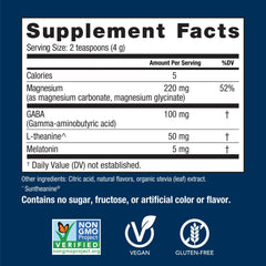 Glass of prepared Calmful Sleep drink fizzing in hot water