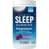 Natural Vitality SLEEP Gummies bottle with blueberry pomegranate label