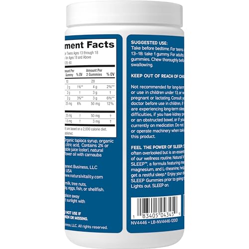 120-count bottle of Natural Vitality SLEEP Gummies