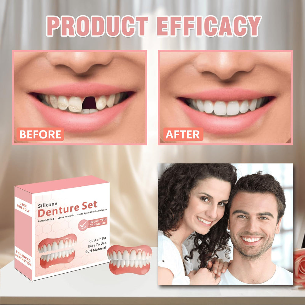 Natural shade false teeth for an authentic look