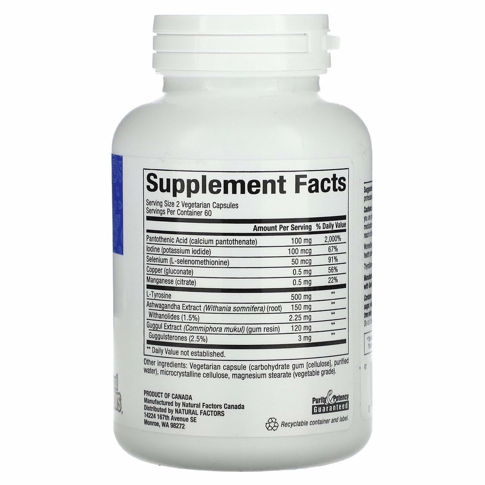 Natural Factors ThyroSense capsules in a hand illustrating easy daily dosing for thyroid-friendly wellness.