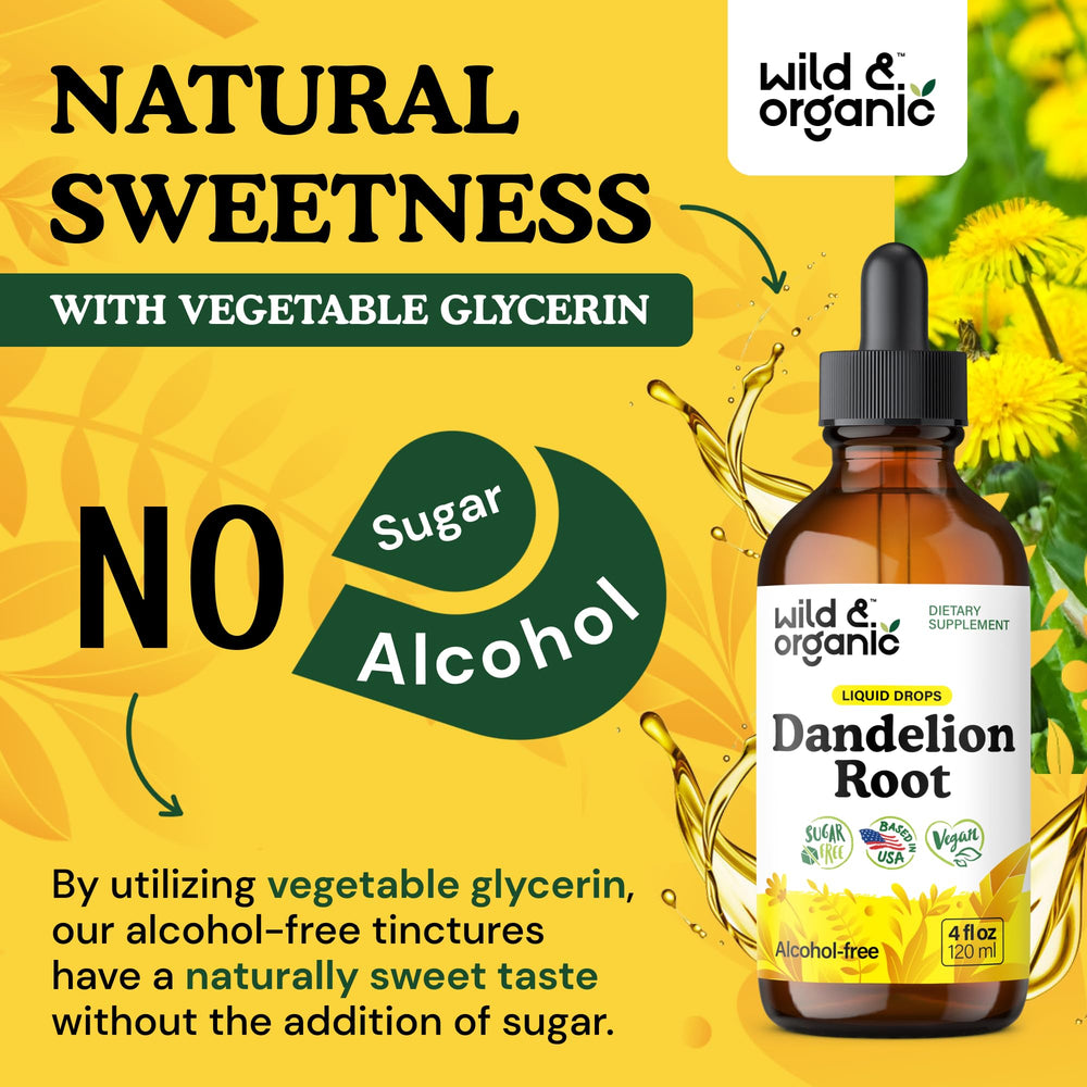 Dandelion root tincture with natural sweetness and no added sugar.