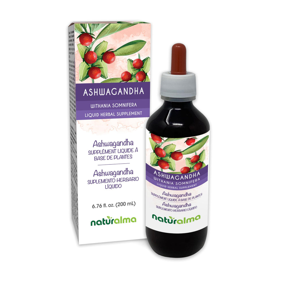 Bottle of Naturalma Ashwagandha root tincture 1:5 alcohol-free
